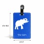 תווית לסימון מזוודה \ תיק בעיצוב אישי עם השם שלך בעיצוב פיל גודל 10.3 × 7 ס"מ