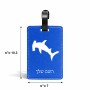 תווית לסימון מזוודה \ תיק בעיצוב אישי עם השם שלך בעיצוב כריש ראש פטיש גודל 10.3 × 7 ס"מ