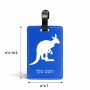 תווית לסימון מזוודה \ תיק בעיצוב אישי עם השם שלך בעיצוב קנגורו גודל 10.3 × 7 ס"מ