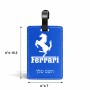 תווית לסימון מזוודה \ תיק בעיצוב אישי עם השם שלך בעיצוב פרארי גודל 10.3 × 7 ס"מ