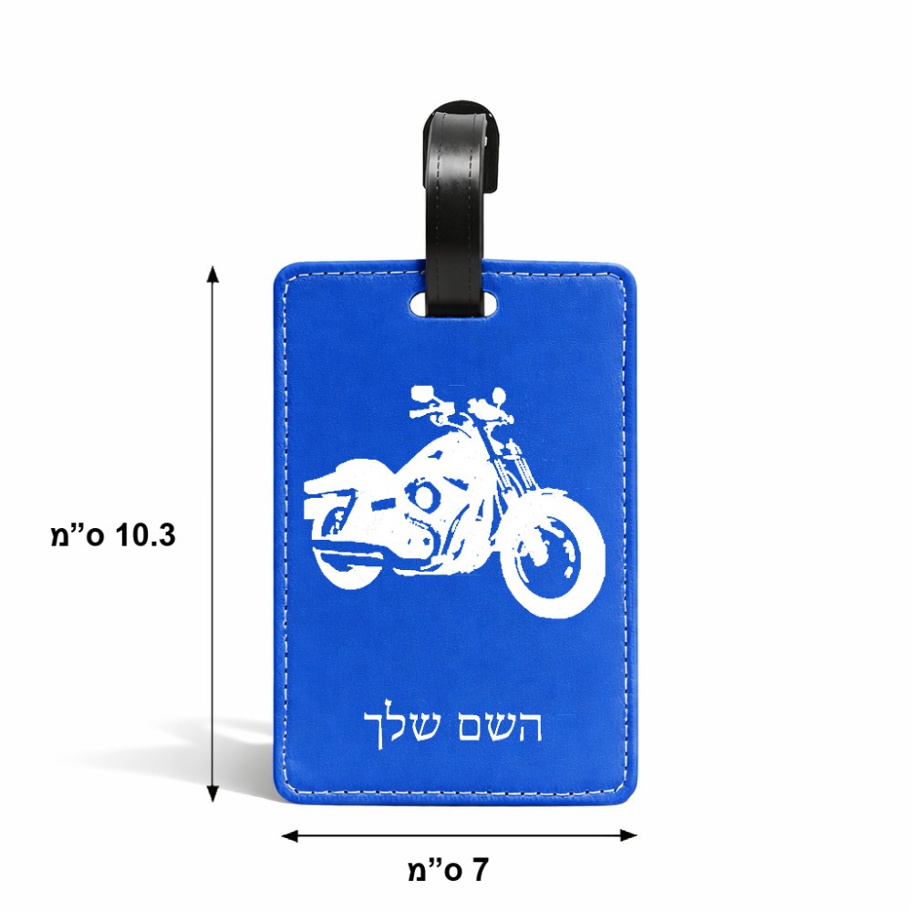 תווית לסימון מזוודה \ תיק בעיצוב אישי עם השם שלך בעיצוב הארלי-דיווידסון גודל 10.3 × 7 ס"מ