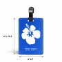תווית לסימון מזוודה \ תיק בעיצוב אישי עם השם שלך בעיצוב פרח היביסקוס גודל 10.3 × 7 ס"מ