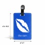 תווית לסימון מזוודה \ תיק בעיצוב אישי עם השם שלך בעיצוב שפתיים - נשיקה גודל 10.3 × 7 ס"מ