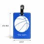 תווית לסימון מזוודה \ תיק בעיצוב אישי עם השם שלך בעיצוב כדורסל גודל 10.3 × 7 ס"מ