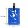 תווית לסימון מזוודה \ תיק בעיצוב אישי עם השם שלך בעיצוב סקי אולימפי גודל 10.3 × 7 ס"מ