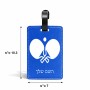 תווית לסימון מזוודה \ תיק בעיצוב אישי עם השם שלך בעיצוב פינג פונג גודל 10.3 × 7 ס"מ