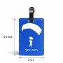 תווית לסימון מזוודה \ תיק בעיצוב אישי עם השם שלך בעיצוב צניחה חופשית גודל 10.3 × 7 ס"מ