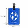 תווית לסימון מזוודה \ תיק בעיצוב אישי עם השם שלך בעיצוב כדורגל כדור כדורגל גודל 10.3 × 7 ס"מ