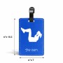 תווית לסימון מזוודה \ תיק בעיצוב אישי עם השם שלך בעיצוב אישה מתאמנת גודל 10.3 × 7 ס"מ