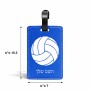 תווית לסימון מזוודה \ תיק בעיצוב אישי עם השם שלך בעיצוב כדור כדורעף גודל 10.3 × 7 ס"מ