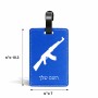 תווית לסימון מזוודה \ תיק בעיצוב אישי עם השם שלך בעיצוב אק 47 גודל 10.3 × 7 ס"מ