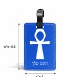תווית לסימון מזוודה \ תיק בעיצוב אישי עם השם שלך בעיצוב אנק - מפתח החיים המצרי גודל 10.3 × 7 ס"מ
