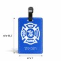 תווית לסימון מזוודה \ תיק בעיצוב אישי עם השם שלך בעיצוב כבאי - תגית גודל 10.3 × 7 ס"מ