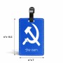 תווית לסימון מזוודה \ תיק בעיצוב אישי עם השם שלך בעיצוב פטיש ומגל גודל 10.3 × 7 ס"מ