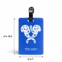 תווית לסימון מזוודה \ תיק בעיצוב אישי עם השם שלך בעיצוב פרחי קרן גודל 10.3 × 7 ס"מ