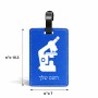 תווית לסימון מזוודה \ תיק בעיצוב אישי עם השם שלך בעיצוב מיקרוסקופ גודל 10.3 × 7 ס"מ