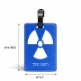 תווית לסימון מזוודה \ תיק בעיצוב אישי עם השם שלך בעיצוב פצצת אטום גרעינית גודל 10.3 × 7 ס"מ