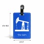 תווית לסימון מזוודה \ תיק בעיצוב אישי עם השם שלך בעיצוב באר נפט גודל 10.3 × 7 ס"מ