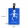 תווית לסימון מזוודה \ תיק בעיצוב אישי עם השם שלך בעיצוב סקלטון גודל 10.3 × 7 ס"מ