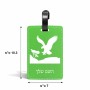 תווית לסימון מזוודה \ תיק בעיצוב אישי עם השם שלך בעיצוב נשר אמריקאי גודל 10.3 × 7 ס"מ