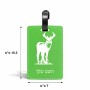 תווית לסימון מזוודה \ תיק בעיצוב אישי עם השם שלך בעיצוב צבי גודל 10.3 × 7 ס"מ