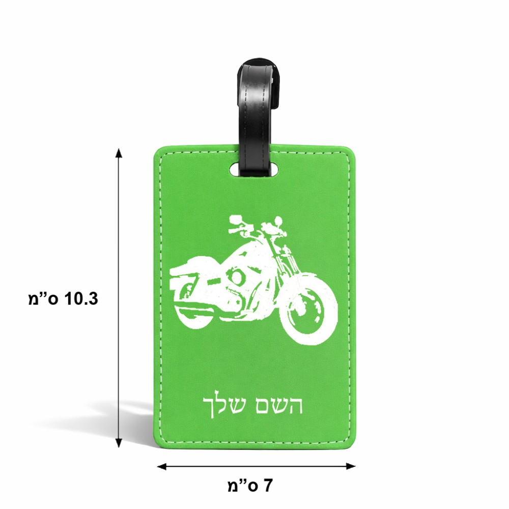 תווית לסימון מזוודה \ תיק בעיצוב אישי עם השם שלך בעיצוב הארלי-דיווידסון גודל 10.3 × 7 ס"מ
