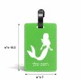 תווית לסימון מזוודה \ תיק בעיצוב אישי עם השם שלך בעיצוב בתולת ים - אישה גודל 10.3 × 7 ס"מ