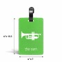 תווית לסימון מזוודה \ תיק בעיצוב אישי עם השם שלך בעיצוב חצוצרה גודל 10.3 × 7 ס"מ