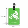 תווית לסימון מזוודה \ תיק בעיצוב אישי עם השם שלך בעיצוב מוטוקרוס גודל 10.3 × 7 ס"מ