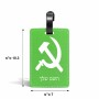 תווית לסימון מזוודה \ תיק בעיצוב אישי עם השם שלך בעיצוב פטיש ומגל גודל 10.3 × 7 ס"מ