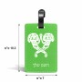 תווית לסימון מזוודה \ תיק בעיצוב אישי עם השם שלך בעיצוב פרחי קרן גודל 10.3 × 7 ס"מ