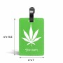 תווית לסימון מזוודה \ תיק בעיצוב אישי עם השם שלך בעיצוב עלה מריחואנה - גראס גודל 10.3 × 7 ס"מ