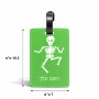 תווית לסימון מזוודה \ תיק בעיצוב אישי עם השם שלך בעיצוב סקלטון גודל 10.3 × 7 ס"מ