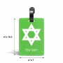 תווית לסימון מזוודה \ תיק בעיצוב אישי עם השם שלך בעיצוב מגן דוד - מגן דוד - ישראל גודל 10.3 × 7 ס"מ