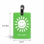 תווית לסימון מזוודה \ תיק בעיצוב אישי עם השם שלך בעיצוב שמש גודל 10.3 × 7 ס"מ