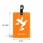 תווית לסימון מזוודה \ תיק בעיצוב אישי עם השם שלך בעיצוב צפרדע טרופית גודל 10.3 × 7 ס"מ