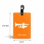 תווית לסימון מזוודה \ תיק בעיצוב אישי עם השם שלך בעיצוב חצוצרה גודל 10.3 × 7 ס"מ