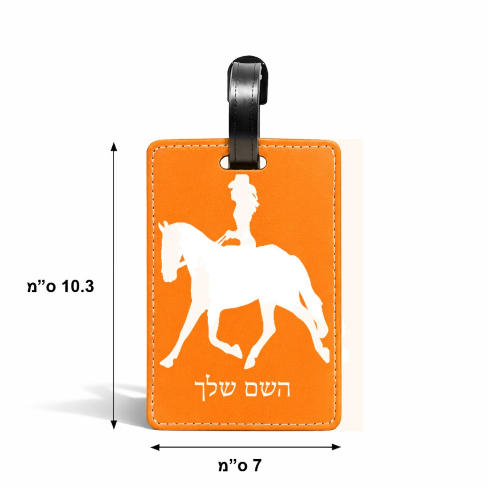 תווית לסימון מזוודה \ תיק בעיצוב אישי עם השם שלך בעיצוב קאוגירל - אישה גודל 10.3 × 7 ס"מ