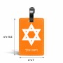 תווית לסימון מזוודה \ תיק בעיצוב אישי עם השם שלך בעיצוב מגן דוד - מגן דוד - ישראל גודל 10.3 × 7 ס"מ