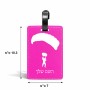 תווית לסימון מזוודה \ תיק בעיצוב אישי עם השם שלך בעיצוב צניחה חופשית גודל 10.3 × 7 ס"מ