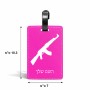 תווית לסימון מזוודה \ תיק בעיצוב אישי עם השם שלך בעיצוב אק 47 גודל 10.3 × 7 ס"מ
