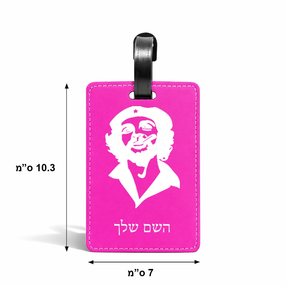 תווית לסימון מזוודה \ תיק בעיצוב אישי עם השם שלך בעיצוב צ'ה גווארה גודל 10.3 × 7 ס"מ