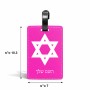 תווית לסימון מזוודה \ תיק בעיצוב אישי עם השם שלך בעיצוב מגן דוד - מגן דוד - ישראל גודל 10.3 × 7 ס"מ