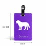 תווית לסימון מזוודה \ תיק בעיצוב אישי עם השם שלך בעיצוב כלב גודל 10.3 × 7 ס"מ