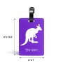 תווית לסימון מזוודה \ תיק בעיצוב אישי עם השם שלך בעיצוב קנגורו גודל 10.3 × 7 ס"מ
