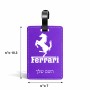 תווית לסימון מזוודה \ תיק בעיצוב אישי עם השם שלך בעיצוב פרארי גודל 10.3 × 7 ס"מ