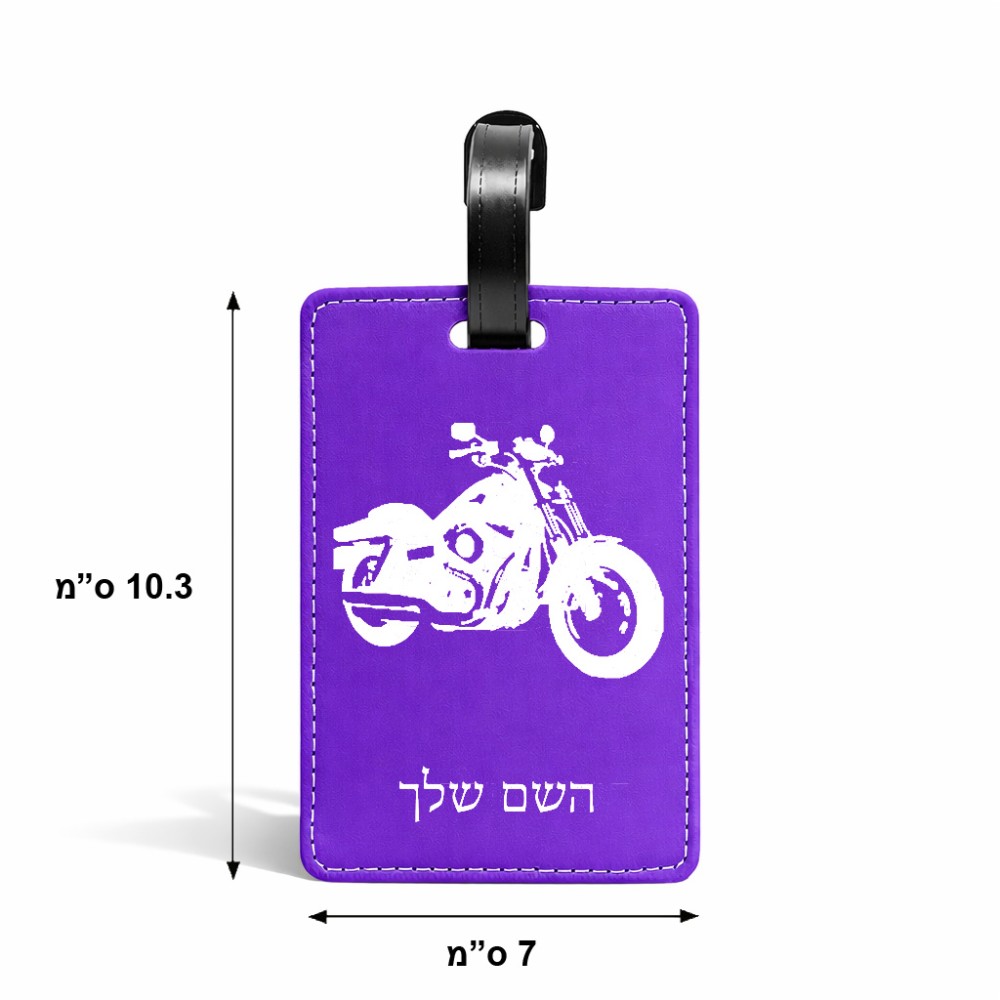 תווית לסימון מזוודה \ תיק בעיצוב אישי עם השם שלך בעיצוב הארלי-דיווידסון גודל 10.3 × 7 ס"מ