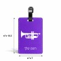 תווית לסימון מזוודה \ תיק בעיצוב אישי עם השם שלך בעיצוב חצוצרה גודל 10.3 × 7 ס"מ