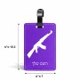 תווית לסימון מזוודה \ תיק בעיצוב אישי עם השם שלך בעיצוב אק 47 גודל 10.3 × 7 ס"מ