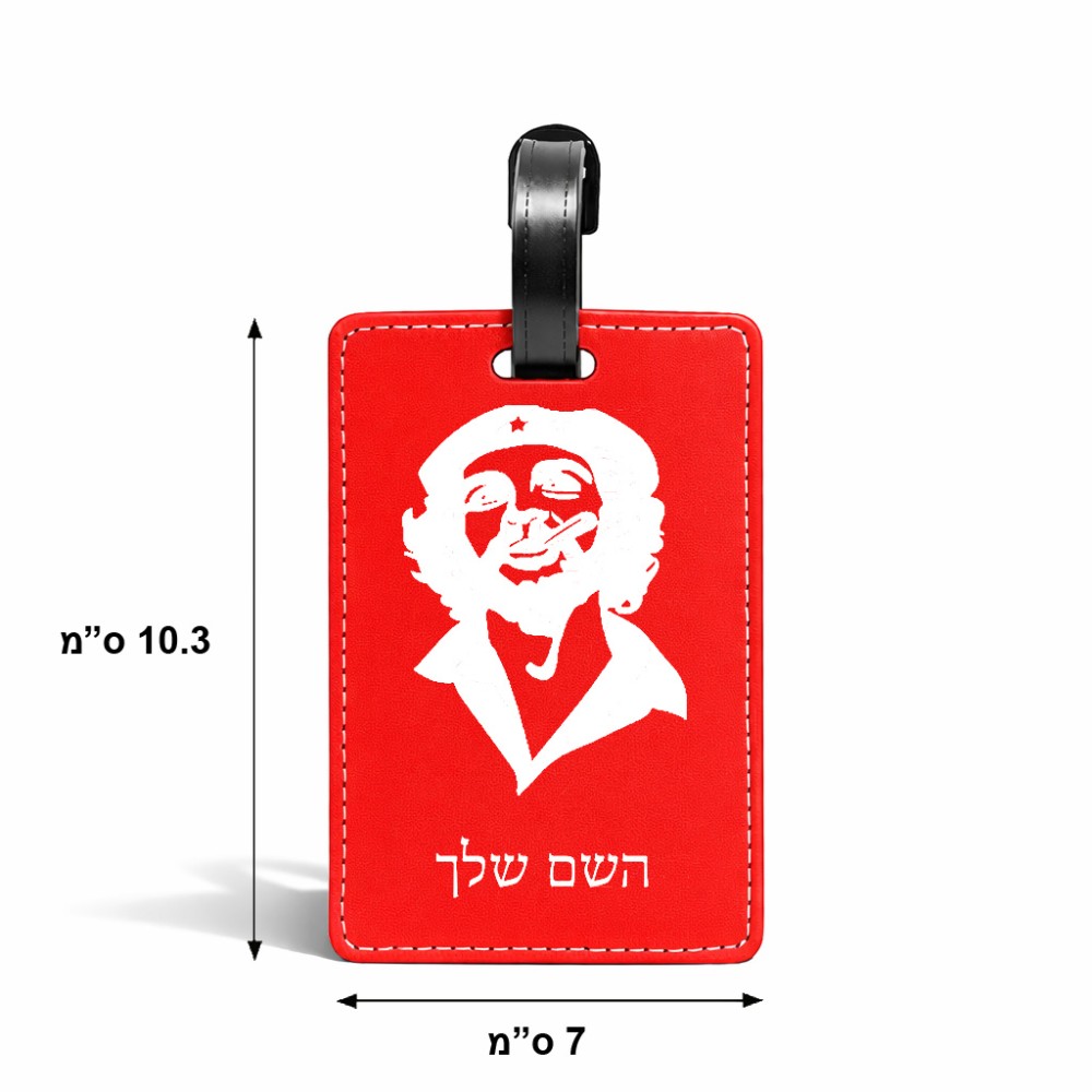 תווית לסימון מזוודה \ תיק בעיצוב אישי עם השם שלך בעיצוב צ'ה גווארה גודל 10.3 × 7 ס"מ